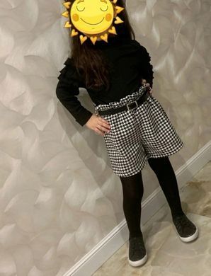 Костюм для девочки (кофшта + шорты) 0112, 130 (116 см), Девочка, 42, 32, 42, 30, 31, 39, 116 см, Трикотаж
