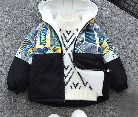 Куртка на меховой подкладке для мальчика, 0018, 90 (92 см), Мальчик, 41, 36, 39, 92 см, Полиэстер, Махра, Замер рукава - от ворота