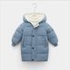 Детская куртка-пальто с капюшоном на 3-8 лет, голубая, 120 (116 см), Мальчик / Девочка, 56, 43, 47, 116 см, Полиэстер, Нейлон, Замер рукава - от ворота
