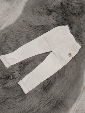 Белые котоновые штаны с потертостями 3419, 100, Мальчик, 56, 36, 98 см, Коттон