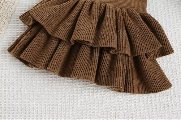 Вязаный костюм с юбкой для девочки, Бантики 0729, 90 (92 см), Девочка, 33, 30, 36, 42, 92 см, 29, Хлопок 95%, Трикотаж, Замер рукава - от ворота