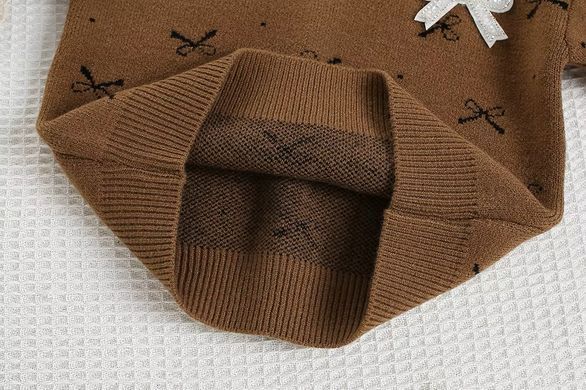Вязаный костюм с юбкой для девочки, Бантики 0729, 90 (92 см), Девочка, 33, 30, 36, 42, 92 см, 29, Хлопок 95%, Трикотаж, Замер рукава - от ворота