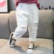 Білі котонові штани з потертостями, 80, Хлопчик / Дівчинка, 43, 23, 80 см, Котон