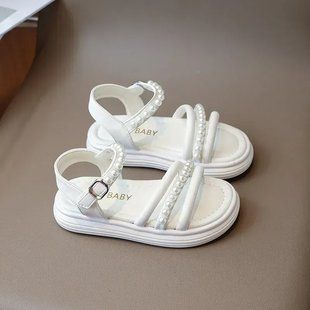 Босоножки с бусинками для девочки, 2456, 26, Эко-кожа, Эко-кожа, Девочка, 16.5, Стопа має бути менша за устілку на 0,5 см!