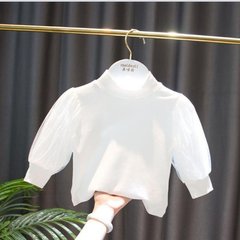 Трикотажна блузка з рукавами-волан_8003, 110, Дівчинка, 40, 31, 38, 98 см, Трикотаж, Без підкладки