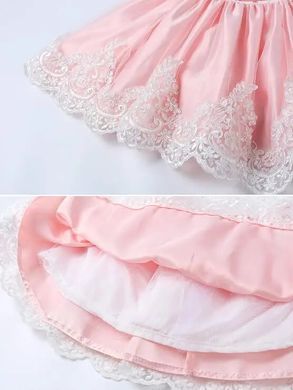 Святкова сукня для дівчинки рожева, Мереживний бант 0144, 70 (74 см), Девочка, 43, 24, 74 см, Атлас, фатин, Чтобы платье было настолько пышным, как на картинке - необходим дополнительный подъюбник.