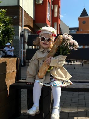 Тренч для девочки Маленькая леди, бежевый, 80 (86 см), Девочка, 39, 26, 35, 86 см, Коттон, Нейлон, Замер рукава - от ворота