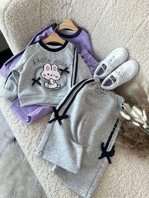 Спортивный костюм для девочки Привет зайка, 0355, 90 (86 см), Девочка, 36, 33, 36, 47, 25, 86 см, Трикотаж, Замер рукава - от ворота