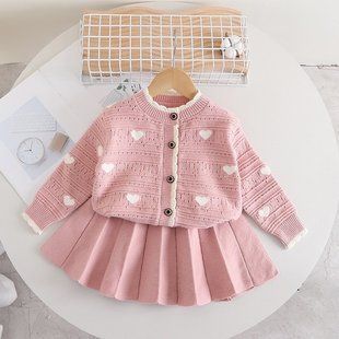 Вязаный костюм с юбкой для девочки, 0215, 110 (92 см), Девочка, 38, 30, 92 см, 31, Хлопок 95%