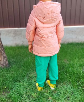 Дитяча куртка-пальто з капюшоном, 0009, 100, Дівчинка, 47, 34, 37, 92 см, Поліестер, Нейлон, Замір рукава - від ворота