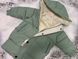 Детская куртка-пальто с капюшоном на 3-8 лет, зеленая, 150 (134 см), Мальчик / Девочка, 67, 48, 58, 134 см, Полиэстер, Нейлон, Замер рукава - от ворота