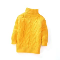 Детский свитер-гольф, желтый, 100, Мальчик / Девочка, 39, 29, 92 см, Акрил, Акрил, Без подкладки