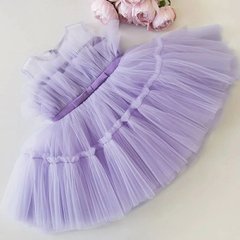 Пишна сукня-хмарка для дівчинки, фіолетова, 120, Дівчинка, 68, 32, 116 см, Алталс, фатин, Бавовна