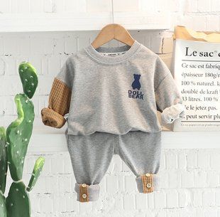 Спортивний костюм для хлопчика Ведмедик 0094, 80 (80 см), Хлопчик, 33, 31, 33, 42, 42, 21, 80 см, Трикотаж, Замір рукава - від ворота