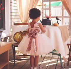 Святкова сукня для дівчинки Блискучий бант, рожева, 100, Дівчинка, 53, 25, 22, 86 см, Щоб сукня була настільки пишною, як на фото - необхідний додатковий під'юбник.