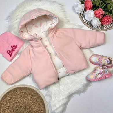 Двусторонняя куртка на флисе, 1634, 90 (86 см), Девочка, 34, 34, 34, 86 см, Полиэстер, Флис, Замер рукава - от ворота