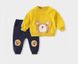 Дитячий костюм (спортивні штани + світшот) на 1-4 роки жовто-синій, Ведмедик, 90, Хлопчик, 36, 28, 39, 49, 27, 32, 86 см, Трикотаж, Трикотаж, Замір рукава - від ворота