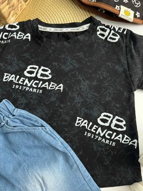 Летний костюм джинсовыми шортами для мальчика, 12380, 80 (80 см), Мальчик, 32, 29, 25, 80 см, Трикотаж, джинс