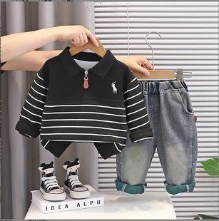 Костюм для мальчика поло и джинсы, 0359, 90 (80 см), Мальчик, 37, 35, 36, 46, 27, 86 см, Трикотаж; Джинс, Замер рукава - от ворота