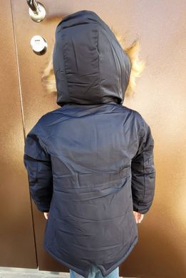 Куртка-парка на мальчика 3-8 лет, синяя, 130 (122 см), Мальчик, 53, 40, 44, 122 см, Полиэстер, Махра