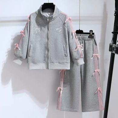 Спортивный костюм Бантики для девочки, 0394, 160 (146 см), Девочка, 55, 47, 61, 88, 61, 146 см, Трикотаж, Замер рукава - от ворота
