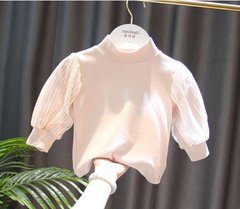 Трикотажна блузка з рукавами-волан_8004, 100, Дівчинка, 38, 30, 35, 98 см, Трикотаж, Без підкладки
