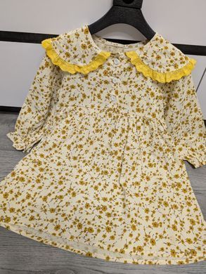 Хлопковое платье с желтыми цветочками, 0299, 5 (110 см), Девочка, 63, 33, 37, 110 см, Хлопок