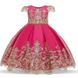 Рожева пишна сукня із золотою вишивкою, 70, Дівчинка, 49, 24, 74 см, Атлас, фатин, Атлас, фатин, Щоб сукня була настільки пишною, як на фото - необхідний додатковий під'юбник.