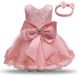 Святкова сукня для дівчинки рожева, Мереживний бант 0143, 80, Дівчинка, 50, 26, 80 см, Атлас, фатин, Щоб сукня була настільки пишною, як на фото - необхідний додатковий під'юбник.