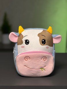 Плюшевый детский рюкзак Коровка, Мальчик / Девочка, Плюш, Полиэстер, 25, 8, 22