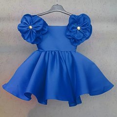 Атласное синее платье Маки, 7003, 110, Девочка, 63, 31, 104 см, Атлас