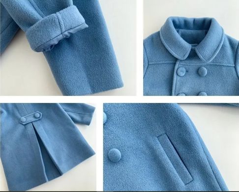 Блакитне пальто для дівчинки, 0967, 90, Дівчинка, 45, 30, 92 см, Нейлон