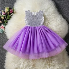 Святкова фіолетова сукня в паєтках з пишною спідницею на 1-7 років_0170, 80, Дівчинка, 47, 23, 20, 80 см, Атлас, фатин