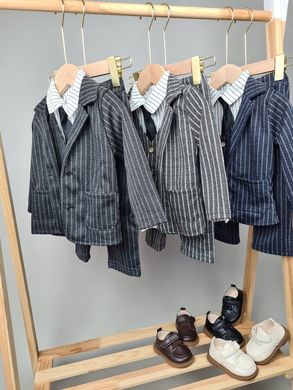 Нарядний костюм для хлопчика (піджак + жилет + сорочка + штани + краватка), 14026, 100, Хлопчик, 36, 30, 35, 55, 32, 98 см, 33, Трикотаж, Трикотаж