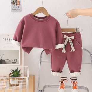 Утепленный костюм для девочки, стразы 0773, 100 (92 см), Девочка, 37, 32, 39, 50, 27, 92 см, Велюр, Трикотаж, Флис