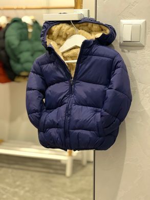 Демисезонная куртка детская на меховой подкладке, 110 (104 см), Мальчик, 44, 38, 37, 104 см, Полиэстер, Махра