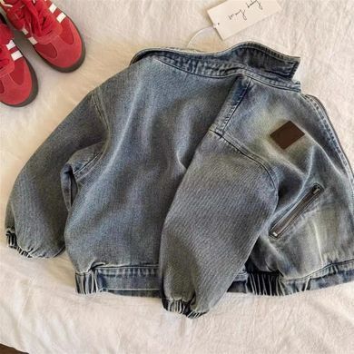Джинсовая куртка для мальчика, 0002, 100 (92 см), Мальчик, 35, 35, 37, 92 см, Джинс, Без подкладки, Замер рукава - от ворота
