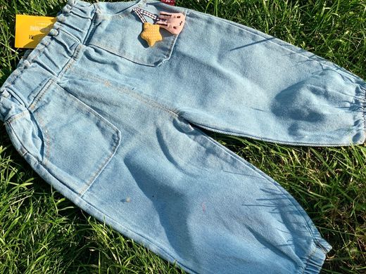 Дитячі джинси на резинці 3539, 100, Дівчинка, 47, 25, 86 см, Джинс