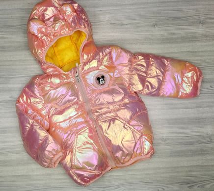 Демісезонна куртка на синтепоні Міккі, рожева, 120, Дівчинка, 47, 37, 30, 39, 110 см, Поліестер, Нейлон