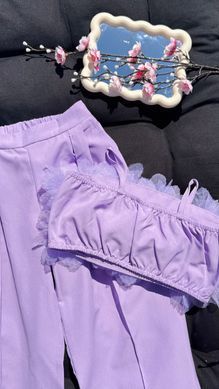 Летний костюм для девочки топ и брюки палаццо, 12248, 110 (110 см), Девочка, 23, 28, 64, 110 см, Костюмка