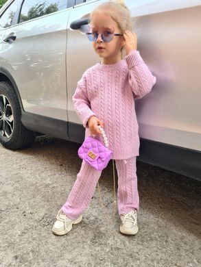 В'язаний костюм з штанами для дівчинки, 0268, 130 (104 см), Дівчинка, 46, 50, 60, 38, 104 см, Хлопок 80%, Замір рукава - від ворота