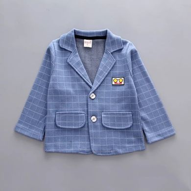 Нарядний костюм-трійка для хлопчика на 1-2-3 роки, блакитний в клітинку класичний костюм, 80, Хлопчик, 34, 29, 30, 45, 23, 80 см, Бавовна 95%, Бавовна 95%