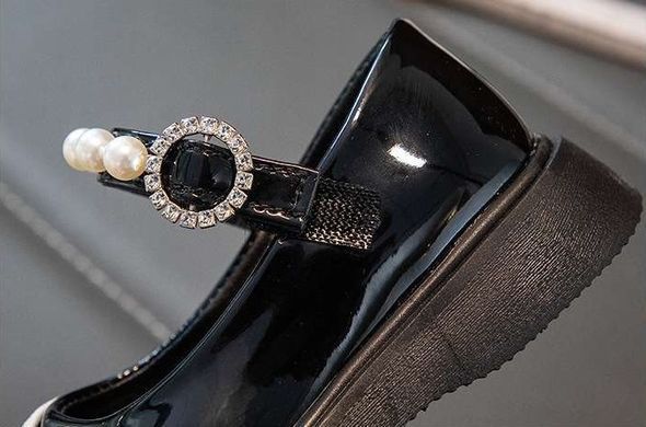 Туфлі для дівчинки з намистинками, 2008, 23, Эко-кожа, Эко-кожа, Дівчинка, 14.5, Стопа має бути менша за устілку на 0,5 см!