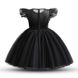 Красива чорна сукня на дівчинку 0095, 100, Дівчинка, 66, 29, 98 см, Атлас, фатин, Бавовна