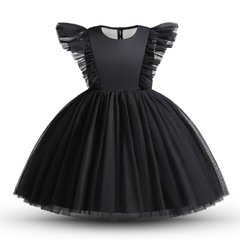 Красива чорна сукня на дівчинку 0095, 110, Дівчинка, 72, 30, 110 см, Атлас, фатин, Бавовна