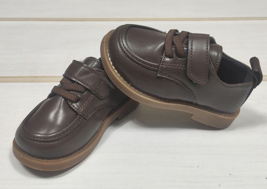 Коричневі туфлі для хлопчика_2136, 22, Эко-кожа, Эко-кожа, Хлопчик, 14, Стопа має бути менша за устілку на -1 см!