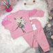 Красивий костюм з ажурними рукавами на дівчинку 1-3 роки, Букет рожевий, 80, Дівчинка, 31, 32, 42, 42, 22, 74 см, Бавовна 95%, Трикотаж, Замір рукава - від ворота