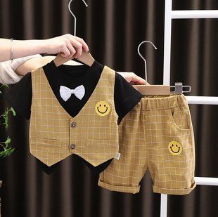 Літній костюм з метеликом для хлопчика 12336, 90 (86 см), Хлопчик, 39, 30, 31, 86 см, Трикотаж