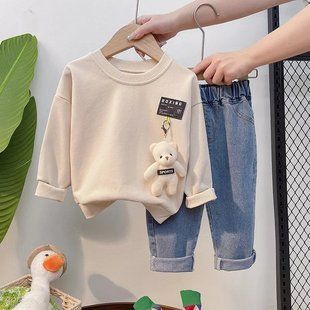 Костюм с джинсами для мальчика 0379, 100 (92 см), Мальчик, 39, 37, 52, 30, 92 см, Трикотаж, джинс, Замер рукава - от ворота