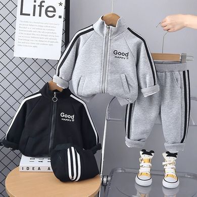 Спортивный костюм с кофтой на молнии для мальчика, 0319, 80 (86 см), Мальчик, 35, 31, 35, 46, 25, 86 см, Трикотаж, Замер рукава - от ворота